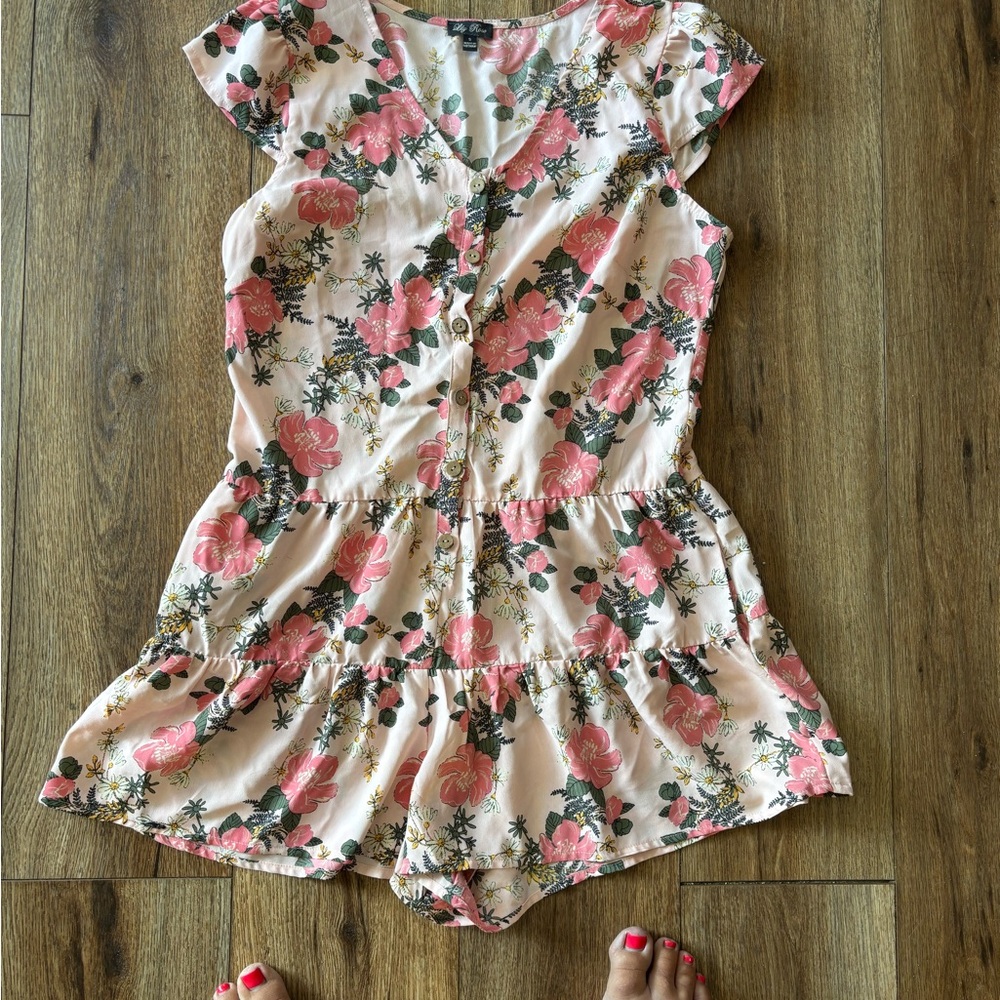 Floral Button-Down Romper